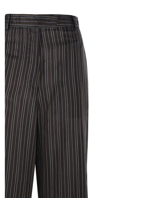 Dries Van Noten Black Striped Wide-Leg Trousers