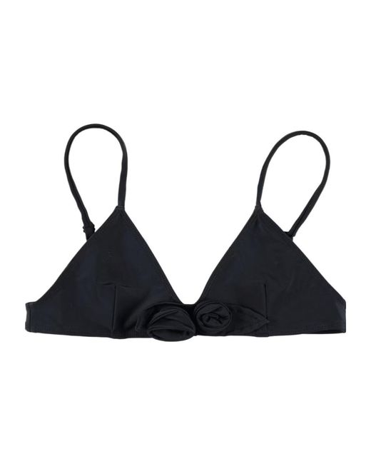 Coperni Black Flower Bikini Top