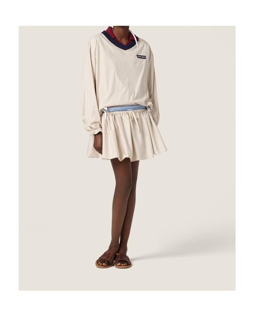 Miu Miu Natural Technical Pongé Sweatshirt