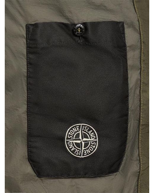 Stone Island Green Hooded Down Jacket for men