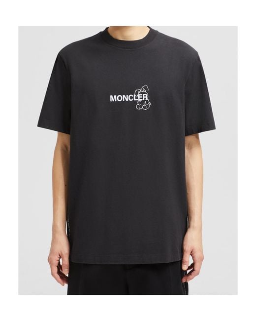 Moncler Black X Frgmt Cartoon Logo Cotton T-Shirt for men