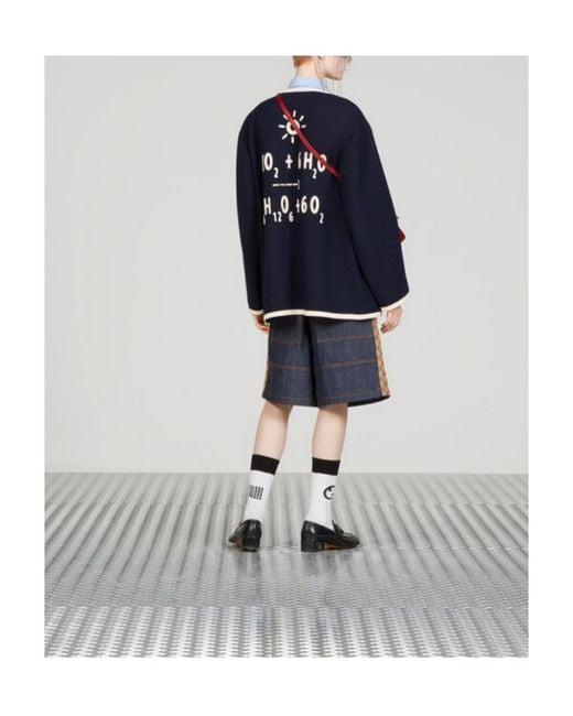Gucci Blue High-Waist Denim Bermuda Shorts