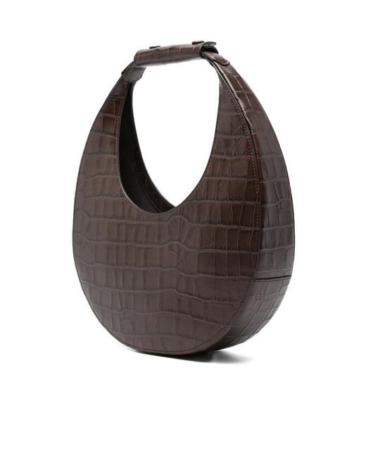 Staud Brown Moon Embossed Tote Bag