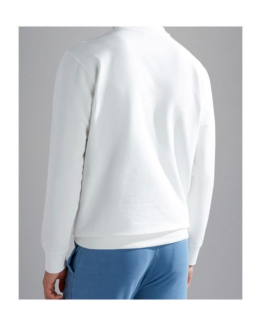Paul & Shark White Printed Sweatshirt for men
