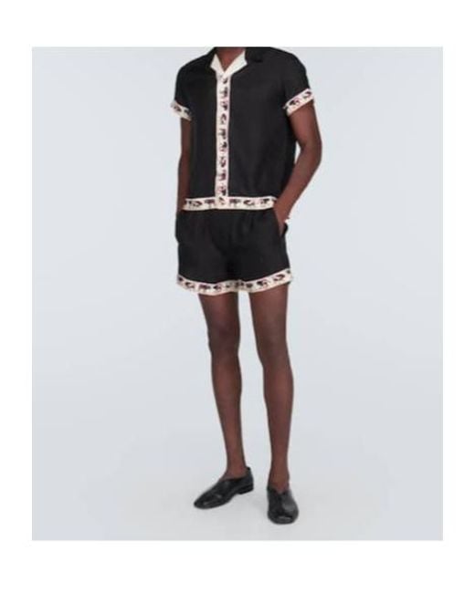 Bode Black Taureau Printed Silk Boxers for men