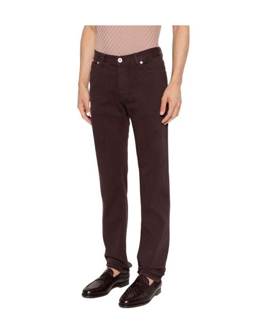 Brioni Brown Straight-Leg Jeans for men