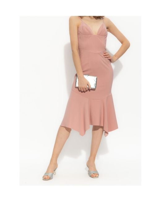 DSquared² Pink Corset Style Midi Strappy Dress