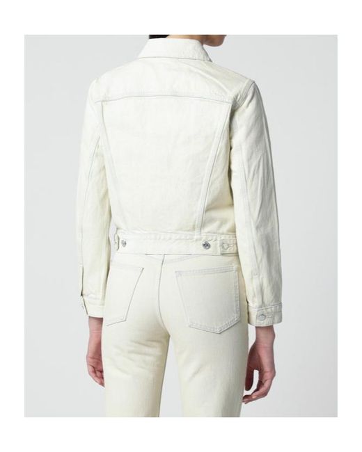 A.P.C. White Buttoned Denim Jacket