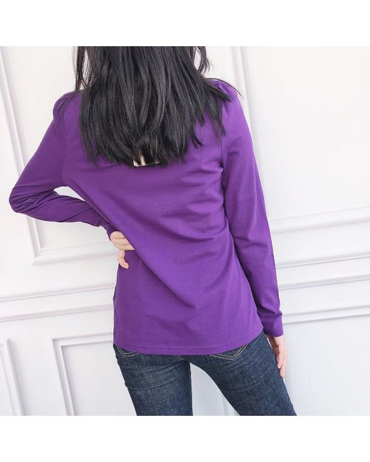 Burberry Purple Logo Long-Sleeved Polo Shirt