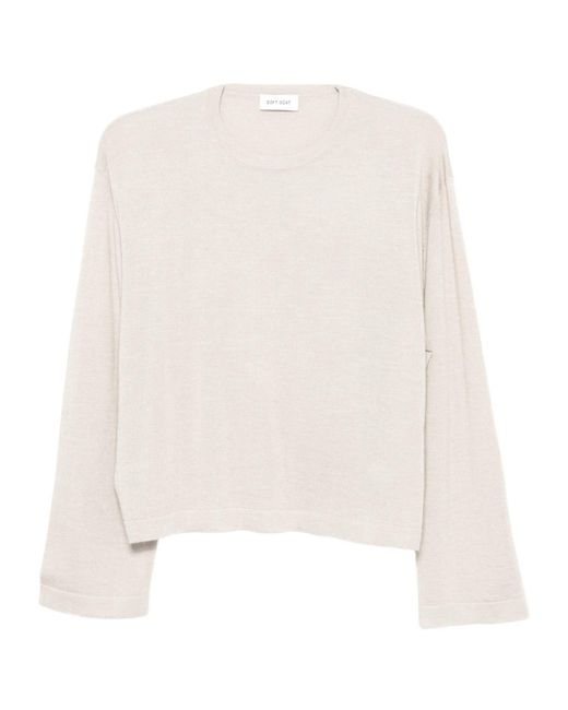 Soft Goat White Crew Neck Knitwear