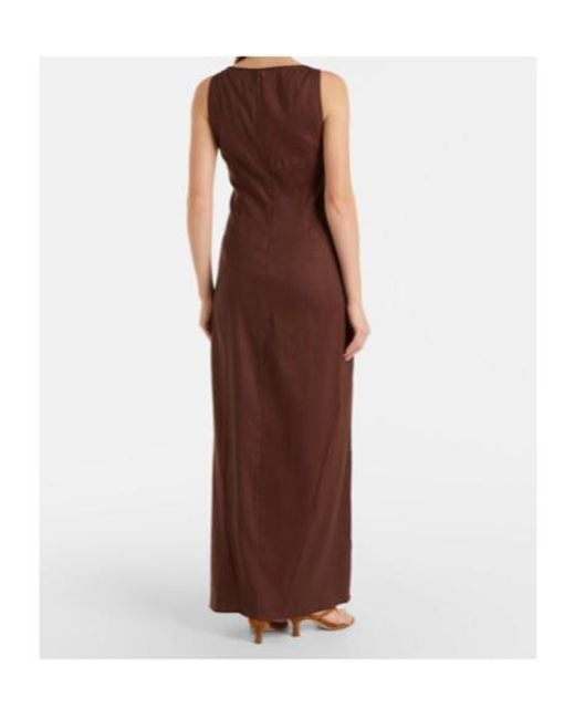 Staud Purple Costa Linen-Blend Maxi Dress