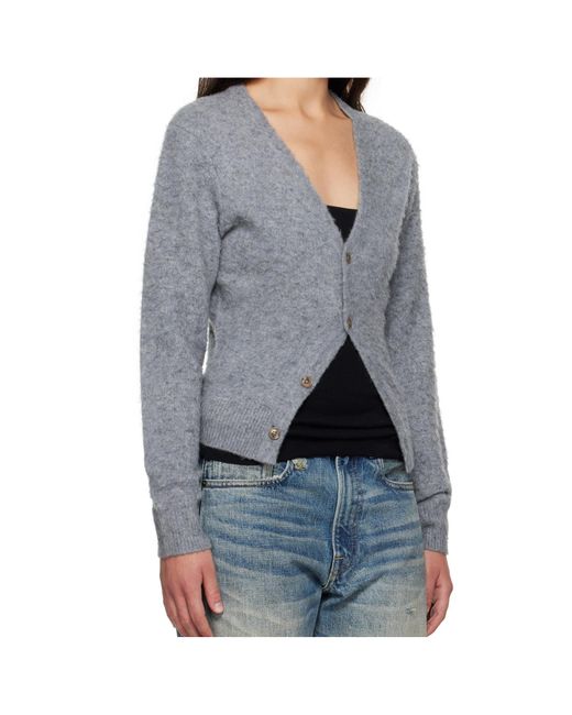 R13 Gray Split Hem Cardigan