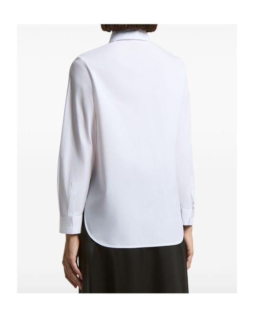 Peserico White Patch-Pocket Long-Sleeved Shirt