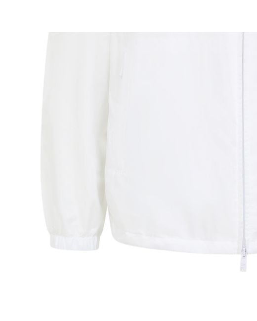 Prada White Zip-Up Hooded Jacket for men
