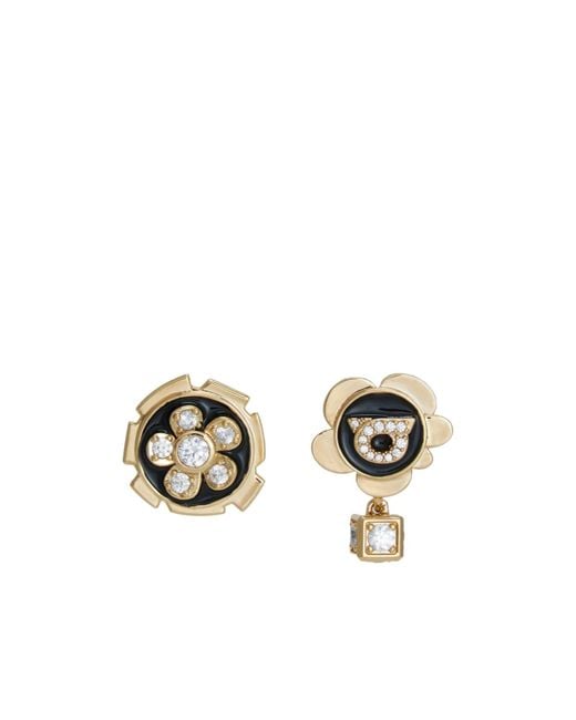Ferragamo Metallic Ferragamo Asymmetrical Charm Gancini Embellished Earrings