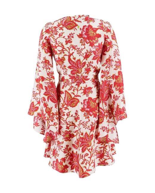 Etro Red Graphic Printed Belted Dress