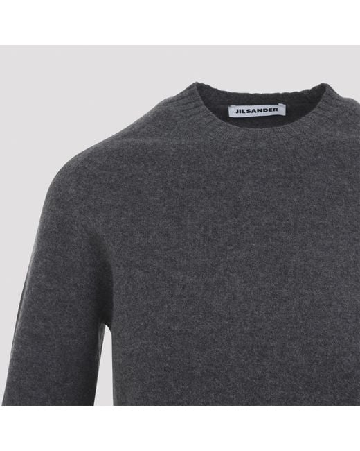 Jil Sander Blue Crewneck Knitted Sweater