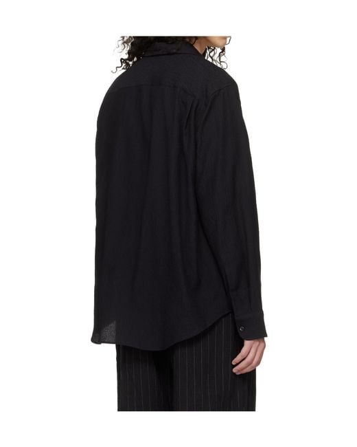 Studio Nicholson Black Long-Sleeved Shirt for men
