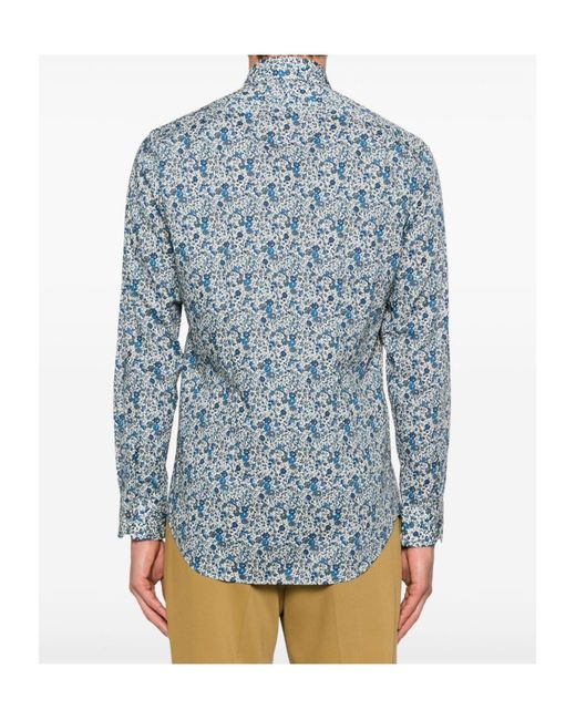 Paul Smith Blue Printed Pattern Shirt for men