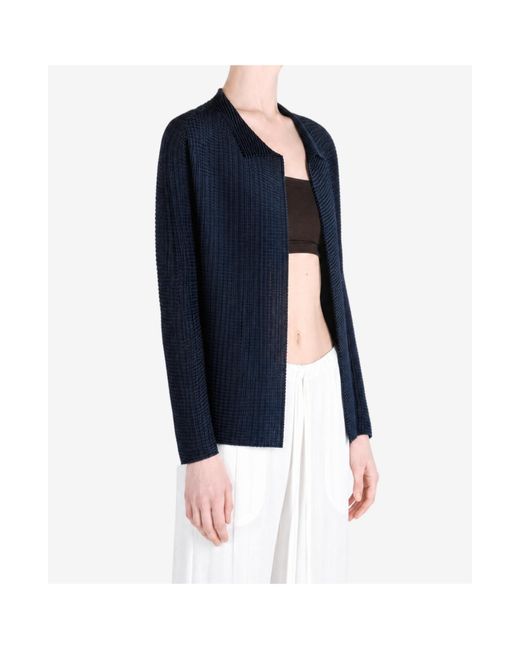 Issey Miyake Blue Long-Sleeve Cardigan