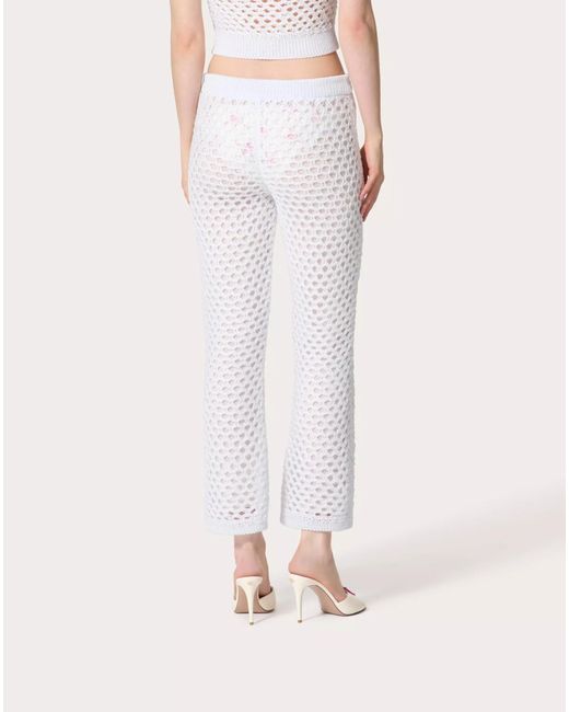 Valentino White Flared Knitted Pants