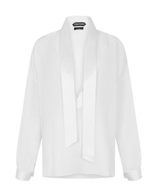 Tom Ford White Solid Color Top