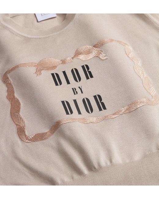 Dior Natural Book Cover Short-Sleeved Sweater