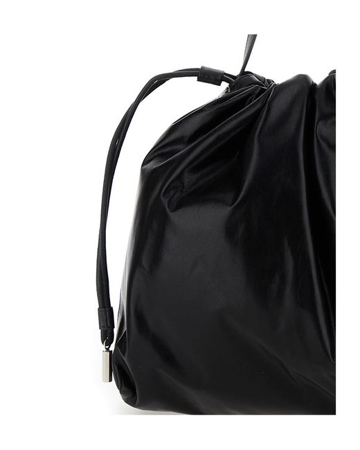 The Row Black Drawstring Shoulder Bag