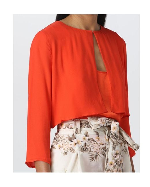 Twinset Red Short-Sleeved Casual Jacket