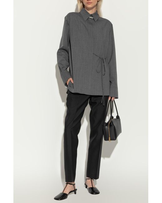 Jil Sander Black Creased Tailored Trousers