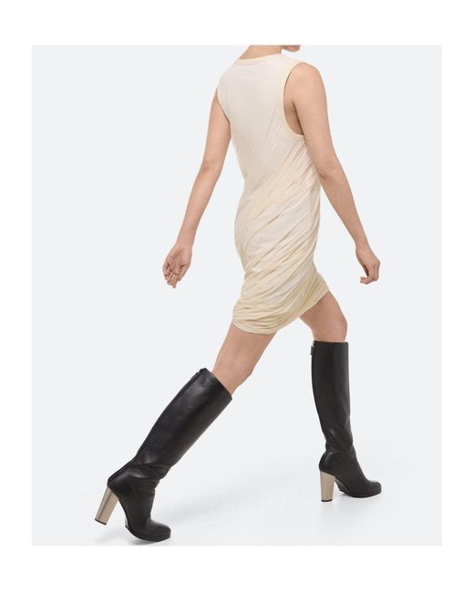 Helmut Lang White Bubble Sheer-Overlay Dress