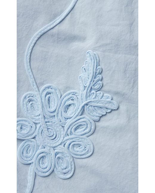 ROTATE BIRGER CHRISTENSEN Blue Floral Embroidered Mini Dress