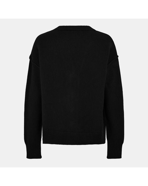 AMI Black V-Neck Knit Cardigan