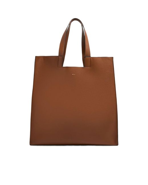 Bally Brown Lettering Detail Shoulder Bag