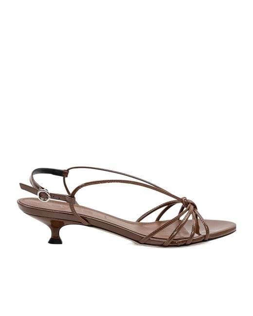 Aeyde Brown Amara Knotted Strap Buckle-Fastened Sandals