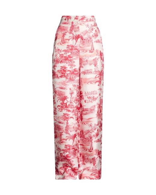 Max Mara Pink Versatile Floral Loose-Fit Long Casual Pants