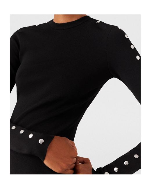 Stella McCartney Black Slit Detailed Long-Sleeve Dress