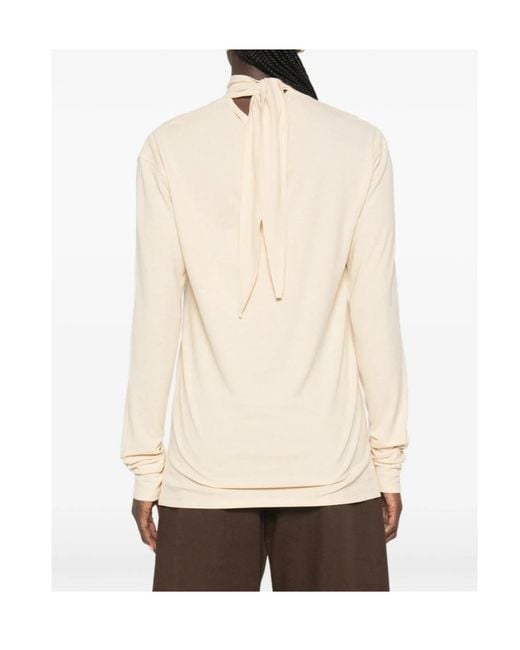 Lemaire Natural Jersey Crepe Long-Sleeve Scarf Top