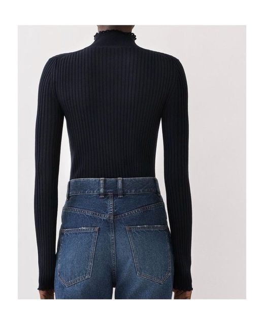 Chloé Blue Chloé High-Neck Knitted Jumper