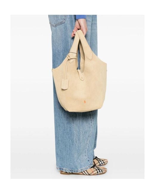 Ralph Lauren Natural Polo Polo Play Medium Tote Bag