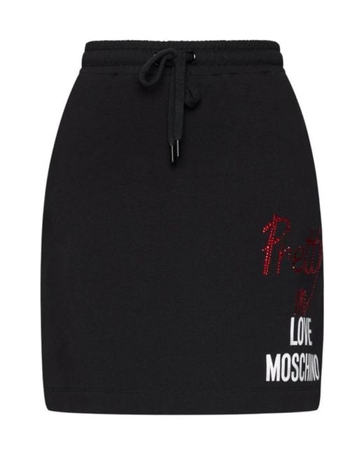 Moschino Black Logo Detail Skirt