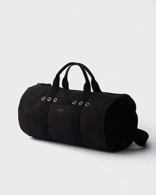 Prada Black Canvas Duffel Bag for men