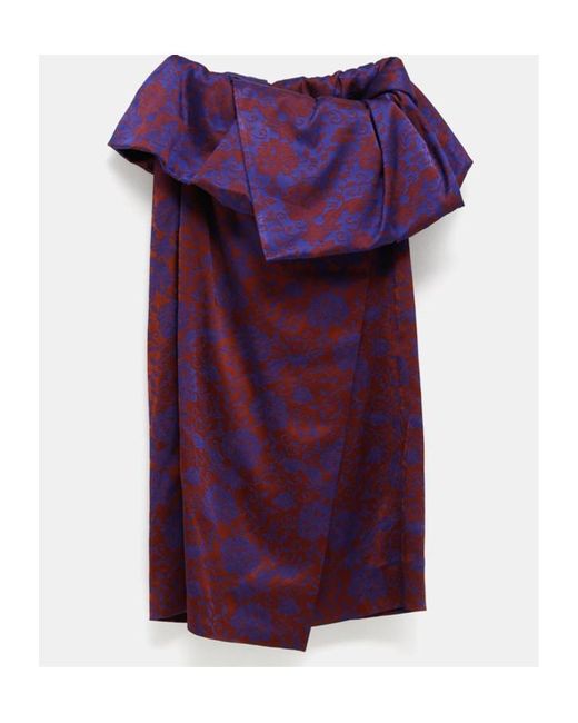 Dries Van Noten Purple Turned Neck Dress