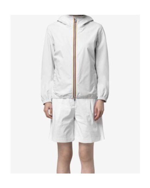 K-Way Gray Zip-Up Hooded Jacket