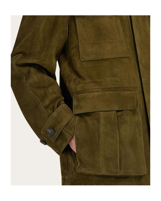Ferragamo Green Ferragamo Pocket Detailed Field Jacket for men