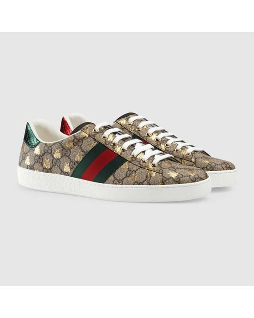 Gucci Green Ace Gg Supreme Bees Sneaker for men