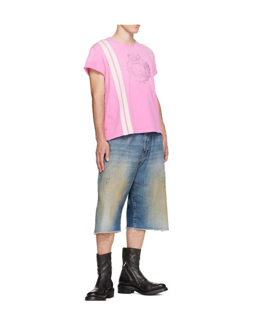 424 Pink Crew Neck T-Shirt for men