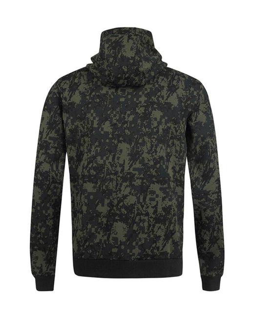 EA7 Black Hooded Camouflage Sweater for men