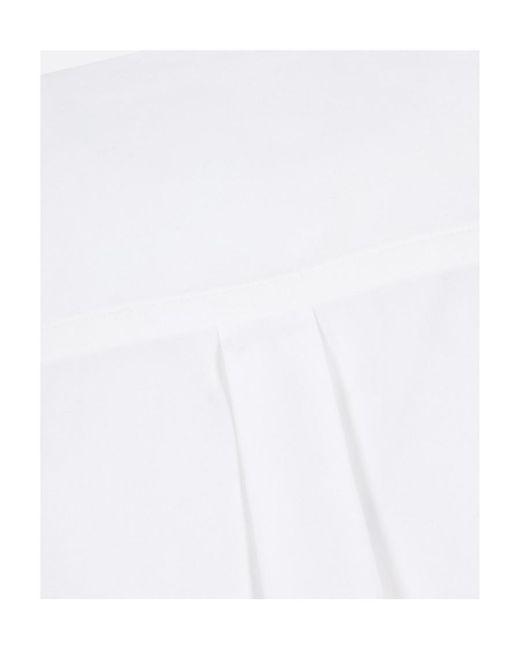 Palm Angels White Logo Embroidered Flute-Sleeved Shirt