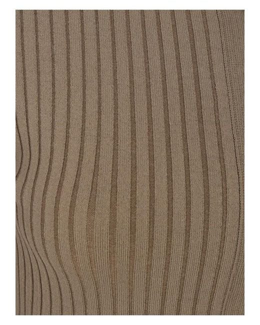 Nanushka Brown Ribbed-Knit Top